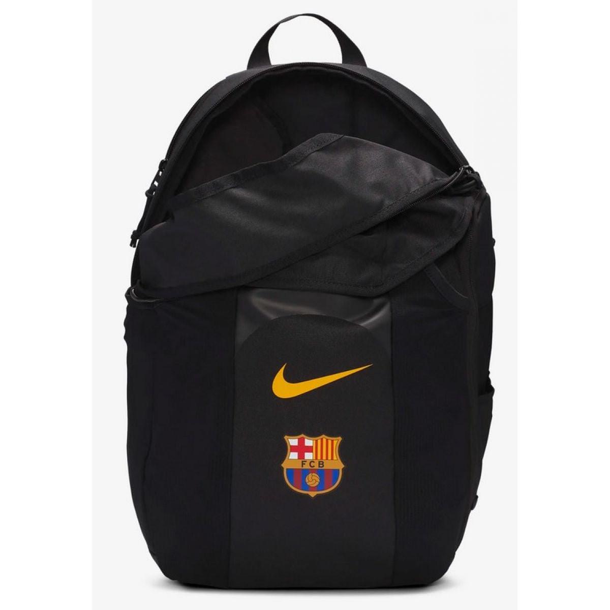 Nike FC Barcelona Backpack FB2890 010 Black With Rain Cover For School And Travel.